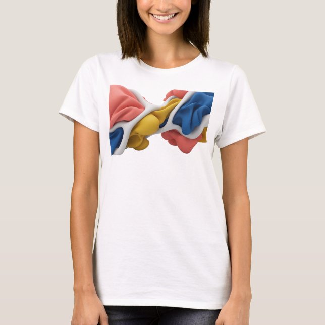 Camiseta Design de ARTE ABSTRATA Rosa Elegante (Frente)