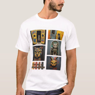 Camiseta Design de Arte de Gatos de Parede Popular