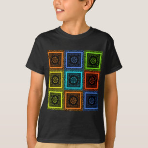 Camiseta Design de Arte de Padrão Multicolorido Verificado 