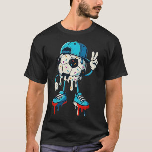 Camiseta Design de Arte de Rua Legal com Mão de Paz do Fute