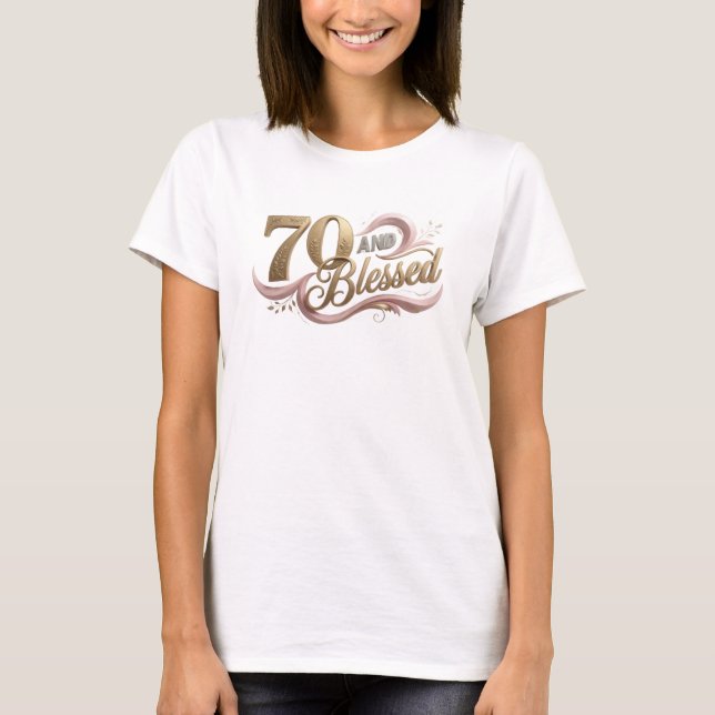 Camiseta Design de Arte Expressivo 70 E ABENÇOADO (Frente)