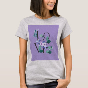 Camiseta DESIGN de Arte Flor AMOR - Tema da Natureza no Ba