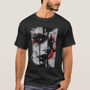 Camiseta Design de Arte Grunge de Retrato Abstrato de Vangu