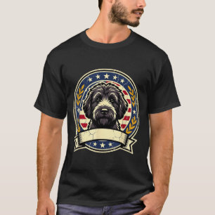 Camiseta Design de Arte Retro para Cachorro Labrador Preto 