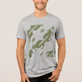 Camiseta Design de Arte Tropical de Zig-zag Verde Oleícola