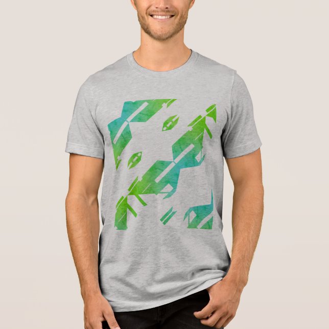 Camiseta Design de Arte Tropical Zig-zag, de Diagonal Verde (Frente)