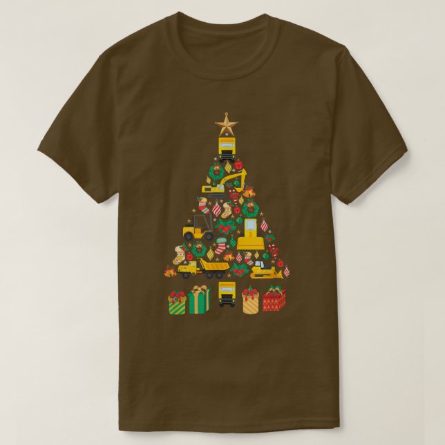 Camiseta Design de árvore de Natal com máquinas pesadas fes (Frente do Design)