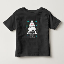 Camiseta Design de árvore de Natal com preto-e-branco