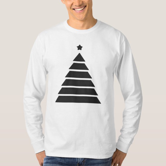 Camiseta Design de árvore de Natal minimalista (Frente)