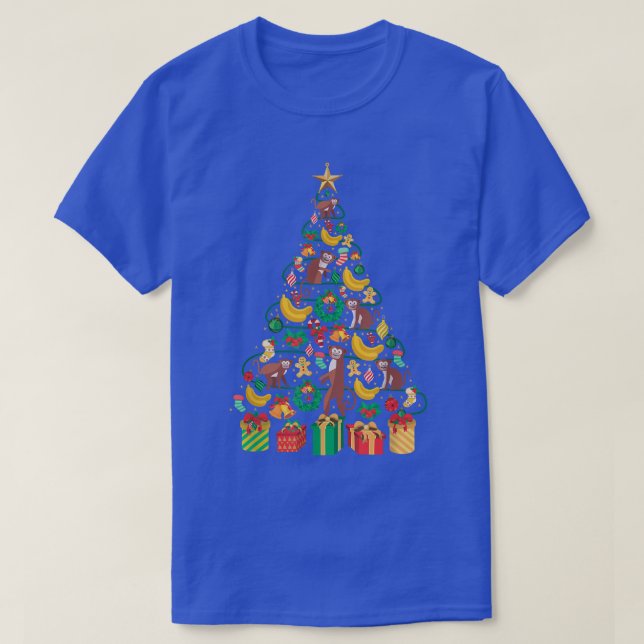 Camiseta Design de árvore do macaco festivo (Frente do Design)