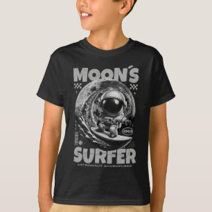 Camiseta Design de Astronauta Surfista, Surf Lunar Espaço C