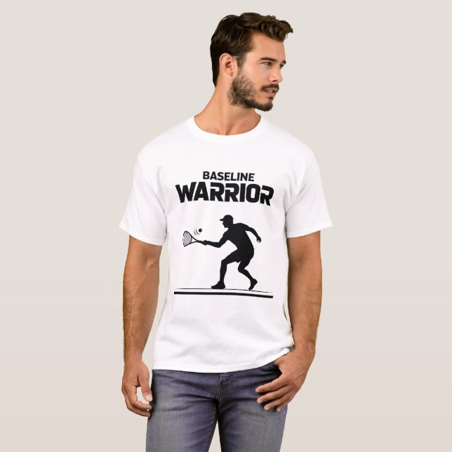 Camiseta Design de Atleta de Tênis Guerreiro da Linha de Ba (Frente Completa)