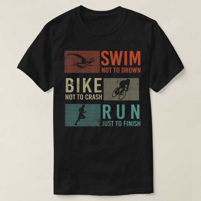 Camiseta Design de atletas de corrida de bicicleta natação  (Frente do Design)