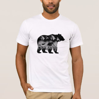 Camiseta Design de Aventura de Acampamento Rústico"