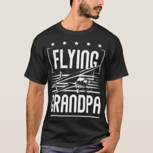 Camiseta Design de avião da Mens para um avô voador