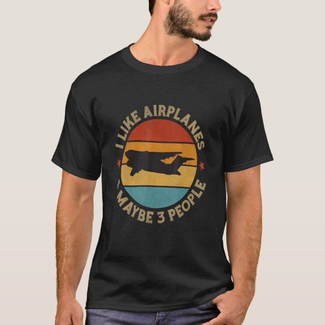 Camiseta Design de avião engraçado para a aviação-piloto M (Frente)