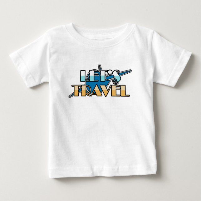 Camiseta Design de Avião Vamos Viajar (Frente)