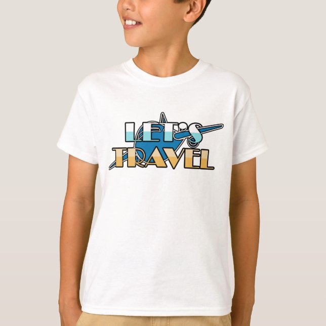 Camiseta Design de Avião Vamos Viajar (Frente)