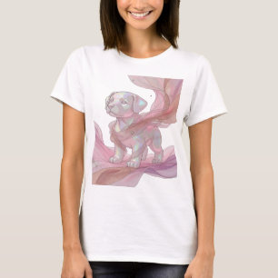Camiseta Design de BABY PUPPY NO ESPAÇO em Prata Cintilante