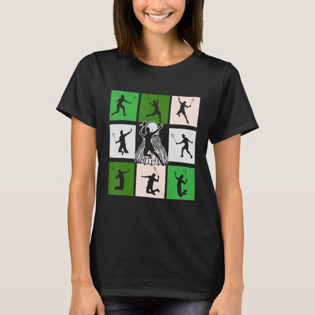 Camiseta Design de Badminton Retro (Frente)