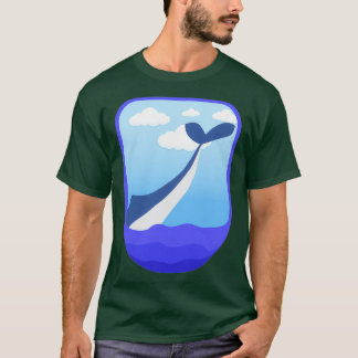 Camiseta Design de baleia azul