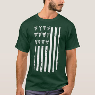 Camiseta Design de Bandeira Americana de Caça aos Dentes de