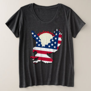 Camiseta Design de Bandeira Americana Patriótica Eagle  