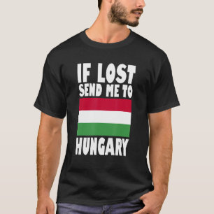Camiseta Design de Bandeira da Hungria Se perdido me envie 