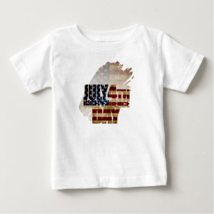 Camiseta Design de Bandeira do Dia da Independência 4 de ju