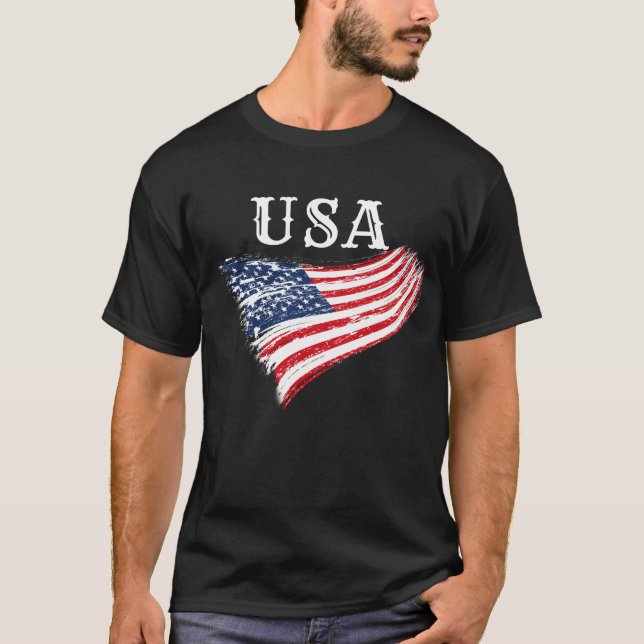 Camiseta Design de Bandeira Patriótica dos EUA (Frente)