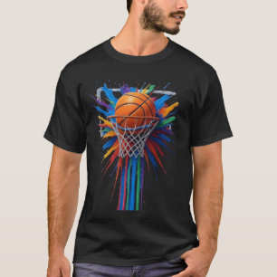 Camiseta Design de basquete de arte colorida