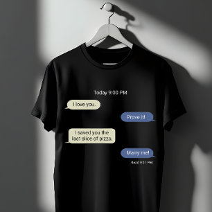 Camiseta Design de bate-papo de amor de pizza engraçado