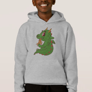 Camiseta Design de Bebê Dragão Comendo Fatia de Pizza Delic
