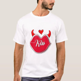 Camiseta design de beijo do dia de os namorados para casal