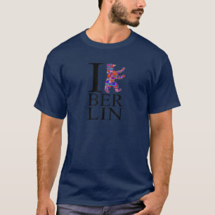 Camiseta Design de Berlim - Urso de Berlim - Eu Amo Berlim