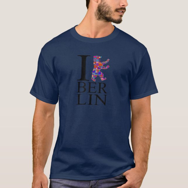 Camiseta Design de Berlim - Urso de Berlim - Eu Amo Berlim (Frente)