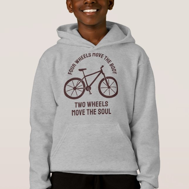 Camiseta Design de bicicleta legal - Rodas de reboque movem (Frente)