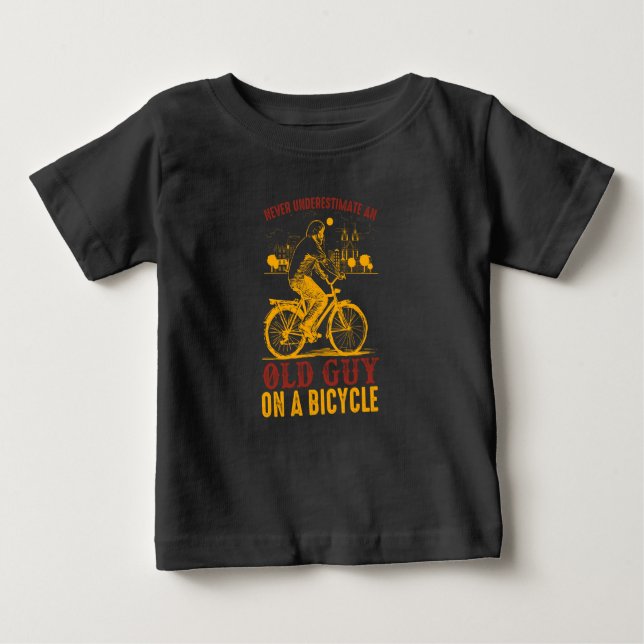 Camiseta Design de Biker Antigo | Bicicleta | nunca subesti (Frente)
