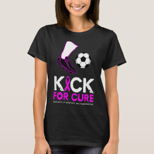 Camiseta Design de Bola de Futebol Kick For Cure Câncer de