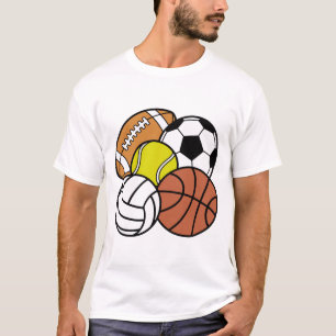 Camiseta Design de Bola de Todos os Esportes   Energia Atlé
