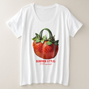 Camiseta Design de Bolsa de Morango - Verão hiperrealista