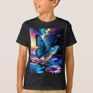 Camiseta Design de borboleta colorido, única