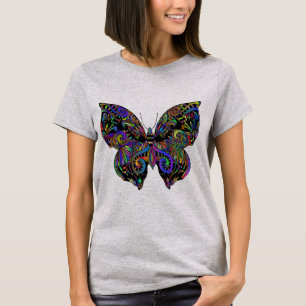 Camiseta Design de borboleta de Abstrato vibrante