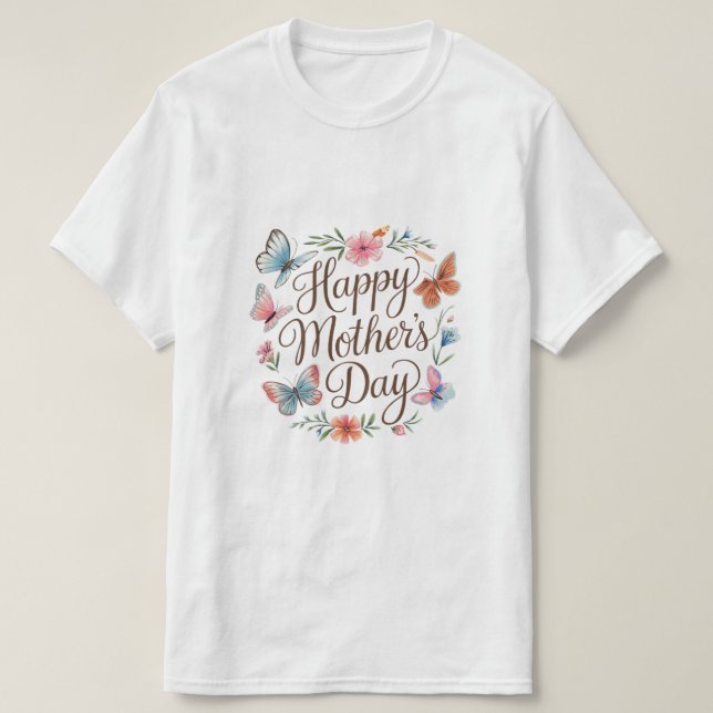 Camiseta Design de borboleta de Dia de as mães feliz - Lind (Frente do Design)