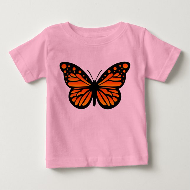 Camiseta Design de borboleta Monarca - Baby Fine Jersey T-S (Frente)