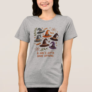 Camiseta Design de bordado de chapéu de bruxa bruxa do Dia 