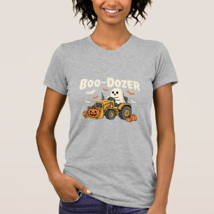 Camiseta Design de Bulldozer Fantasma de Halloween Boo-Doze