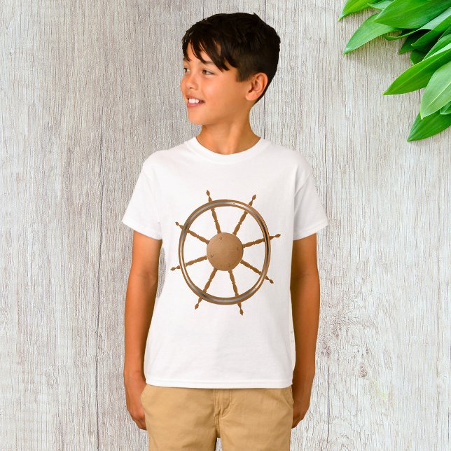 Camiseta Design de Bússola de Roda de Navio Náutico Vintage (Criador carregado)