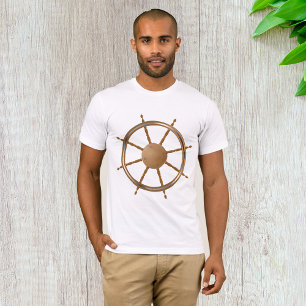 Camiseta Design de Bússola de Roda de Navio Náutico Vintage