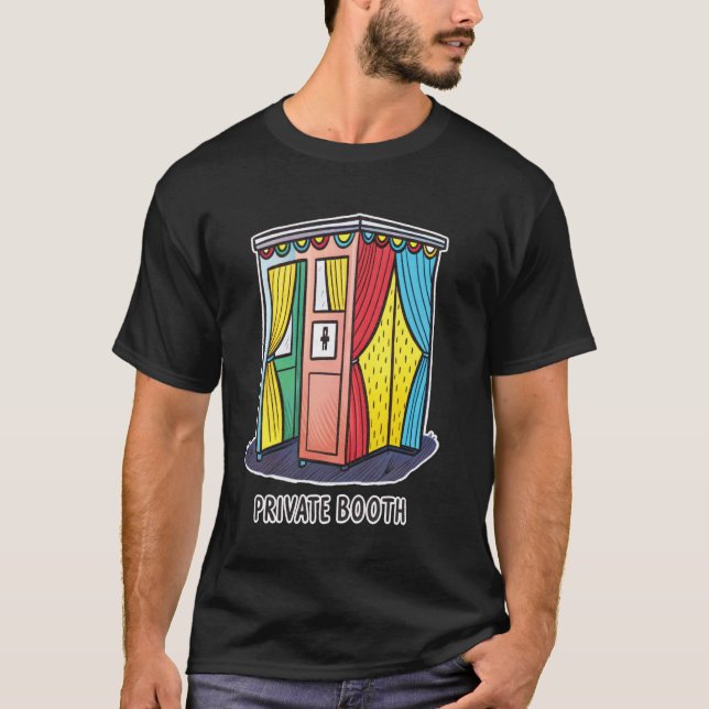 Camiseta Design de cabine privada colorido em estilo retrô (Frente)